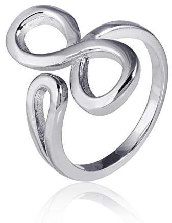 Materia Damen Ring 925 Silber Unendlichkeit Schleife rhodiniert SR-51-59