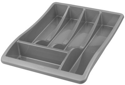 Whitefurze Indispensable Silver Plastic Cutlery Tray (Neoteric Design) (B77)