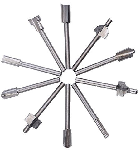 Urhelper 10-piece HSS Woodworking Router Bits Set for Dremel Rotary Tools by Urhelper