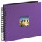 Hama Fotoalbum 28x24 cm (Spiral-Album mit 50 schwarzen Seiten, Fotobuch mit Pergamin-Trennblättern, Album zum Einkleben und Selbstgestalten) lila