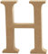 Creativ H MDF Buchstabe, braun, 13 x 2 cm