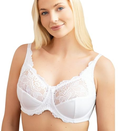 Camille Melody Lace Full Coverage Bra | Underwired Ladies Bra with Adjustable Straps | Elegant & Supportive Fit | Scalloped Trim & Floral Lace Detailing | Perfect for Everyday Wear