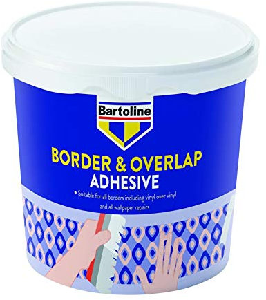 Bartoline Border & Overlap Adhesive 500g,for 20m Border Wallpaper Adhesive for Decorative Borders & Vinyl, Fixes Seams & Repairs Ripped Wallcoverings, Fast-Drying & Strong Hold