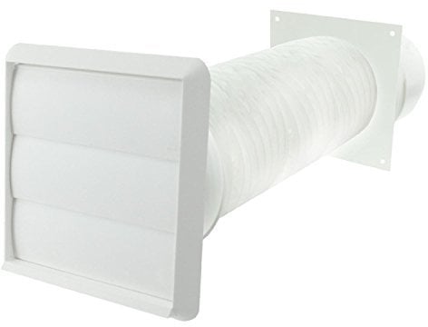 Spares2go Exterior Wall Ducting Kit for Neff Cooker Hoods (White, 4 / 102mm)