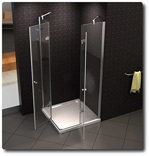 Bagno Italia Box Doccia 70x90 cm vetro Trasparente cristallo 8 mm doppia porta a battente apertura anta verso esterno I