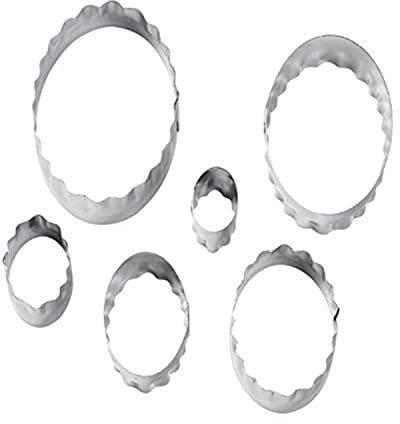Wilton Doppelseitige Ausstechformen Oval Set/6: Keksausstecher, Ausstechformen Metall Ausstecher für Küchenbacken, DIY, zum Ausstechen von Keksteig und Fondant - Set/6