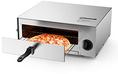 Costway Electric Oven, Stainless Steel Baker with Auto Shut-Off, Handle, Removable Tray, Countertop Pizza Maker for Kitchen & Commercial Use