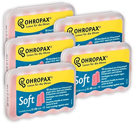 Ohropax Soft Weiche Ohrstöpsel, 5 x 10 Stück