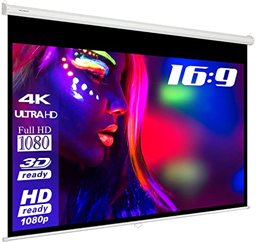 ESMART Economy EXR Écran de Projection Manuel 257 cm Image 240 x 135 cm (108) | Format 16:9 | Écran de projecteur Home cinéma écran Rollo LCD LED