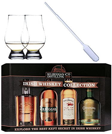 Cooley Collection neues Design Irish Whisky Mini 4 x 5cl + 2 Glencairn Gläser + 1 Pipette