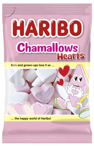 Haribo Chamallows Hearts, Caramelle Marshmallow A Forma Di Cuore, Ideale Per San Valentino - 175gr