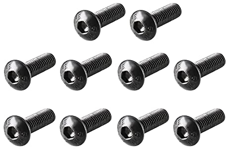 sourcing map 100 Pcs M3 x 10mm Legierter Stahl Innensechskant Kopf Maschinenschraube Schwarz