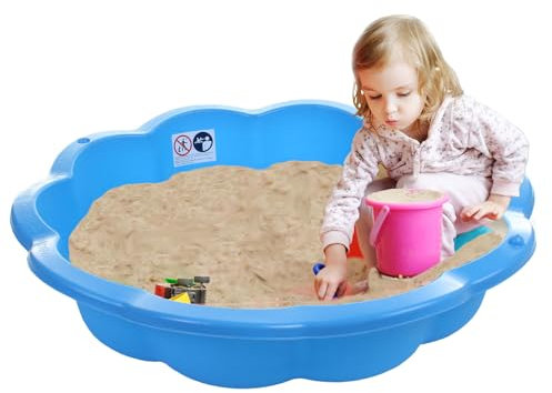Marko 94cm Extra Large Sand Pit Paddling Pool Blue Plastic Outdoor Garden Pet Puppy Kids Childrens Toy Play Pool (2x Sand Pits)