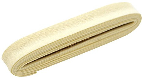 Inastri Baumwoll Baumwolle Schrägband 14/4/4 mm Farbe Creme 58–3 m