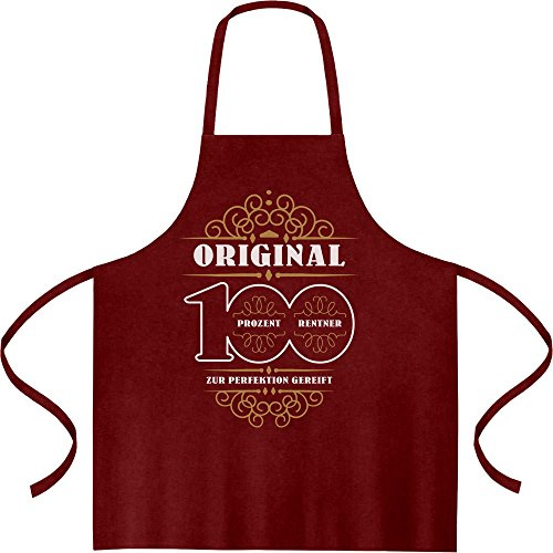 Shirtgeil Geschenke für Rentner - 100 Prozent Kochschürze, Grillschürze, Latzschürze One Size Bordeaux