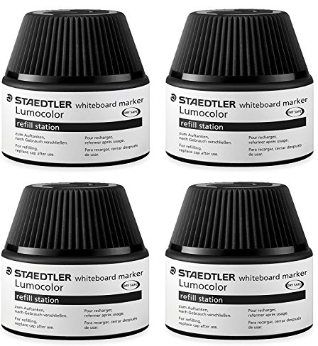 Staedtler Tinte fuer Marker Lumocolor refill station, 30 ml, (4x Nachfüllstation, schwarz)
