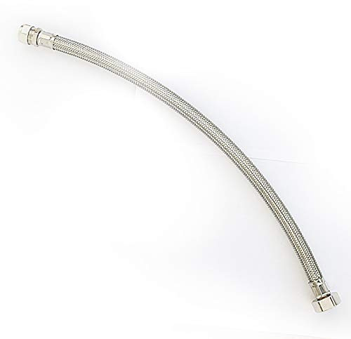 15mm x 3/4 BSP Flexible Braided Hose Bath Tap Flex Connector - 500mm Long