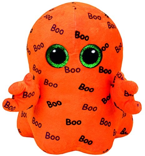 Carletto Ty Ty 37079 Ghoulie Geist mit Glitzeraugen, Beanie Boo's, Halloween limitiert, Plüsch, 24 cm, orange