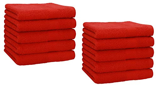 Betz 10 Stück Seiftücher Premium 100% Baumwolle Seiflappen-Set 30x30 cm Farbe rot