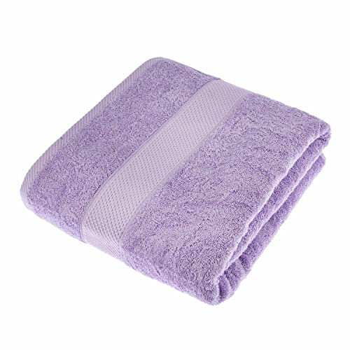 HOMESCAPES Lilac Turkish Cotton Jumbo Towel Super Soft Thick & Absorbent 500 GSM Towel Heavy Weight for everyday Luxury