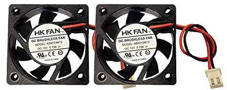 2-Pack 40 mm x 40 mm x 10 mm 4010 12 V bürstenloser Gleichstrom-Kühlventilator mit Kugellager Lüfter, 2-pin