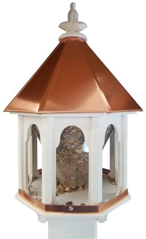 NC Birdguy Handmade Copper Roof Bird Feeder (F8C)