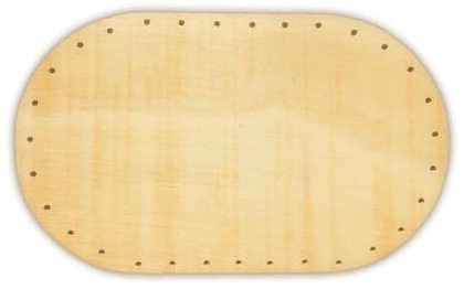 CSB-Center Boden für Peddigrohr Korbflechtboden 3,2mm Bohrungen Sperrholz massiv Stärke 8mm oval 15 x 25 cm