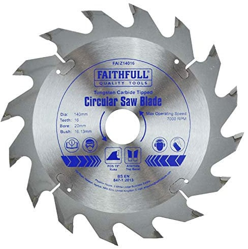Faithfull TCT Circ Saw Blade 140 X 20 X 16T