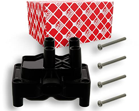 febi bilstein 36999 Zündspule mit Befestigungsschrauben, 1 Stück | Kompatibel mit: FORD ESCORT VI, ESCORT VI Stufenheck, ESCORT VI Turnier, FIESTA IV, FIESTA Kasten/Großraumlimousine, FIESTA V
