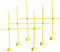 Boje Sport - Sprungstangen-Set - Training für Sprungkraft, Dribbling und Beweglichkeit - Standfüße befüllbar - (9 Stangen (160 cm (2 x 80 cm), 6 X-Standfüße, 6 Clips), Farbe: gelb