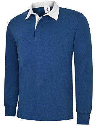 Uneek UC402 - Navy - S - Mens Classic Rugby Shirt Small
