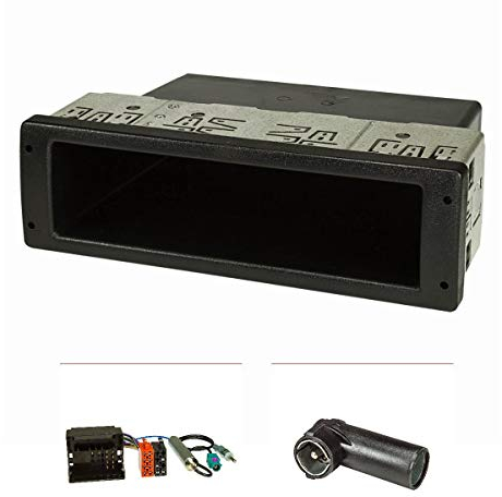 tomzz Audio 2440-006 Radioblende Set Ablagefach kompatibel mit Peugeot 207 307 Expert Profiversion extrem stabil mit Quadlockadapter ISO Antennenadapter ISO DIN