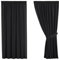 H.Versailtex Black Blackout Thermal Curtains for Bedroom Blackout Pleat Curtains 54 Drop Small Window Curtains for Room Darkening & Noise Reducing, 2 Pieces, 46 Width x 54 Drop, Black