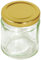 Tala Round Preserving Jar with Gold Screw Lid, 190ml, Perfect for Jam, Honey, Preserves, and Small Storage