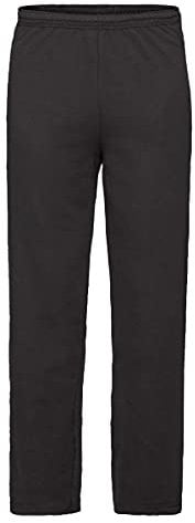 Fruit of the Loom Men Open Hem Lightweight Jog Pants, Black, X-Large