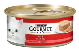 Gourmet - Alleinfuttermittel für ausgewachsene Katzen, Pastete mit Stücken, mit Rindfleisch - 195 g