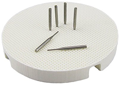 Earlywish 2pcs Dental Lab Honeycomb Round Firing Trays with 20 Metal Pins