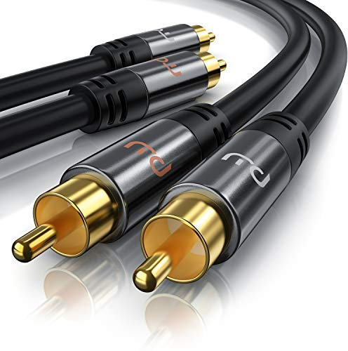 Primewire - 1m Cavo RCA Stereo - 2X RCA Maschio a 2X RCA Maschio - Serie Premium HQ - Compatibile con Ogni Tipo di Collegamento RCA