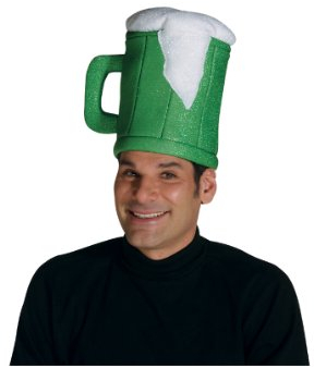 Green Beer Mug Hat. Costume Fancy Dress Clothing.