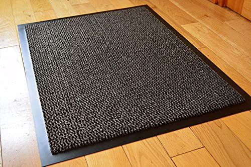 GREY BLACK HEAVY DUTY NON SLIP RUBBER DIRT STOPPER BARRIER RUG SMALL MEDIUM EXTRA LARGE DOORMAT LONG NARROW HALL RUNNER **6 (60 X 80 CMS)