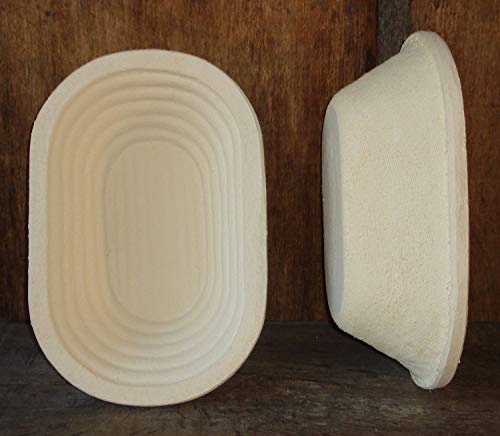 Gärkorb Brotform Holzschliff für 0,75 kg Brote lang oval Rillenmuster, inkl. Info 'perfekt Brotbacken'