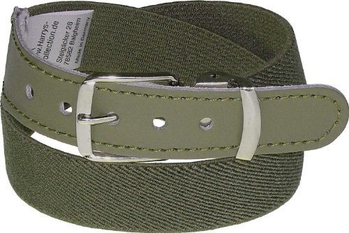 Harrys-Collection Kinder Elastik-Gürtel in vielen Farben, Bundweite:65, Farben:khaki