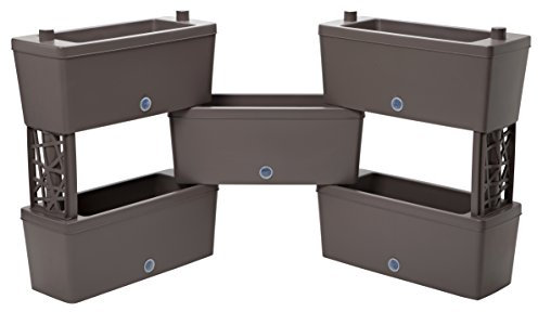 Bama 32022 Brick Kit 5 Fioriere Modulari, Tortora, 59x23x27 cm