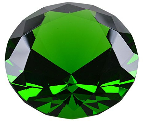 LONGWIN Briefbeschwerer, Kristall, facettiert, Diamant, 100 mm Durchmesser, für Hochzeit, Gastgeschenk, Heimdekoration (grün)