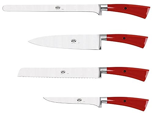 Coltellerie Berti - Corredo di quattro coltelli cucina - Set coltelli cucina forgiati