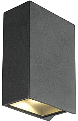 SLV Wandlampe QUAD 2 XL für die Außenbeleuchtung von Wänden, Wegen, Eingängen, LED Strahler, Wandleuchte, Up- Down-Light, Aussenleuchte, Gartenlampe, Wegeleuchte, Premium LED inside, warmweiß, 8,6 W