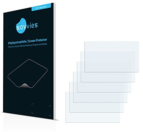 Savvies 6x Schutzfolie 4.3 für Touch-Panel PCs mit 4,3 Zoll (10.9 cm) [96.5 x 55.3 mm, 16:9] Displayschutz-Folie Ultra-Transparent