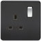 Knightsbridge SFR7000MB Screwless 13A 1G Dp Switched Socket-Matt Black W/Chrome Rocker