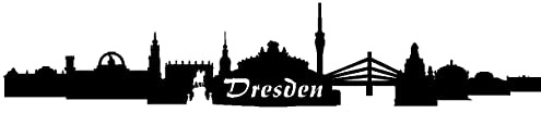 Samunshi® Autoaufkleber Dresden Aufkleber Skyline Sticker 20 x 3,8cm schwarz