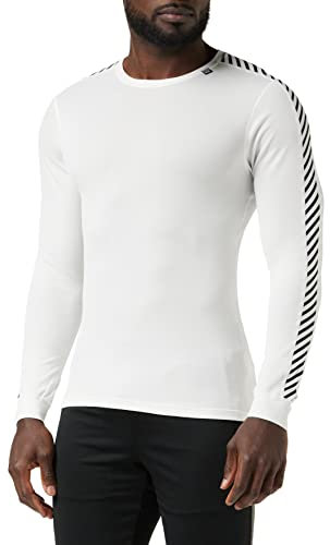 Helly Hansen Uomo Maglietta Termica HH Lifa Stripe Crew, Bianco, L